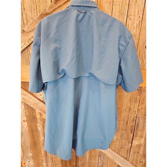 Foundry 3XL performance Vented Fishing Shirt EUC vivid blue short sleeve ^ - Picture 2 of 6